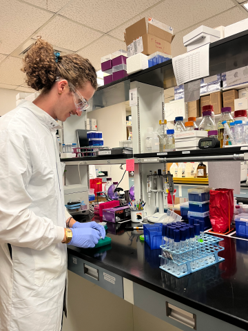 Scholar working in lab