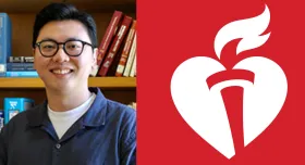 postdoc photo with american heart association logo